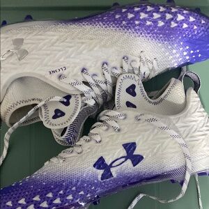 Under Armour Kids' Purple and White Cleats